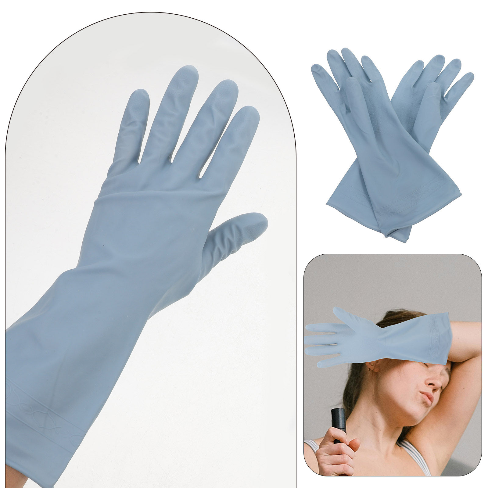 3Pairs Long Dishwashing Gloves - Dish Glove Rubber recension och pris